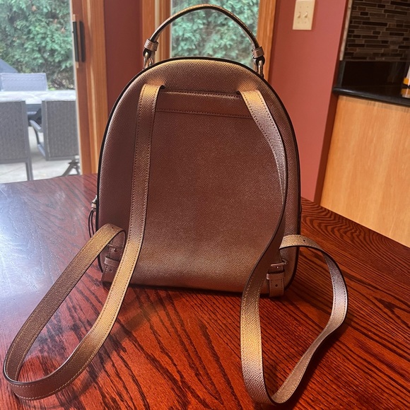 Platinum Coach Leather Backpack with silver hardware - Picture 2 of 8